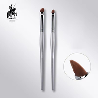 Pinceau de maquillage de luxe de haute qualité en poils synthétiques argentés pour sourcils, yeux et lèvres