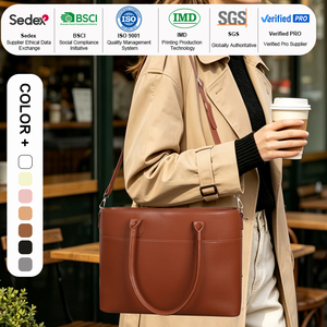 <span class=keywords><strong>Sac</strong></span> fourre-tout pour ordinateur portable 15,6 pouces en cuir PU personnalisé avec logo, multi-poches, grande capacité, <span class=keywords><strong>sac</strong></span> à <span class=keywords><strong>main</strong></span> professionnel pour <span class=keywords><strong>femme</strong></span> - Product Image 1