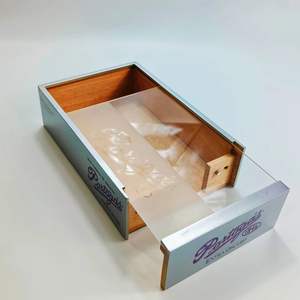 Eco Friendly Party Fruits Chocolate Candy Packing Dessert Box Custom Size Wooden Box Platter Box With Slid Acrylic