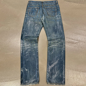 MZN <span class=keywords><strong>Jeans</strong></span> Denim Cerati da Uomo di Alta Qualità Personalizzati di Fabbrica OEM 100% Cotone <span class=keywords><strong>Stone</strong></span> Washed Stile High Street Hip Hop Vendita all'Ingrosso - Product Image 2