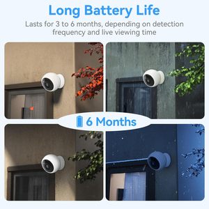 Telecamera di Sicurezza Wireless 4-Pack 2K con Rilevamento Movimento AI, Alimentazione <span class=keywords><strong>a</strong></span> <span class=keywords><strong>Batteria</strong></span>, Configurazione Facile, Audio Bidirezionale, Angolo di Visione 110°, Visione Notturna IR - Product Image 4