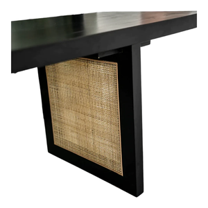 Table à manger en rotin 6 places, construction robuste, design tressé élégant, sièges confortables et style parfait. - Product Image 4