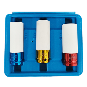 1/2&quot; Drive Impact <strong>Lug</strong> <strong>Nut</strong> <strong>Socket</strong> <strong>Set</strong> Non-Marring Thin Wall Deep <strong>Socket</strong> <strong>Set</strong> Metric CR-MO - Product Image 1