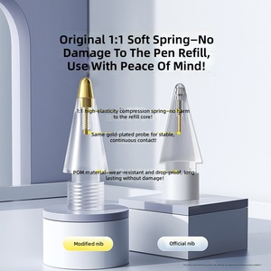 Pack de 6 pointes de rechange 6-en-1 pour stylet, en plastique et métal, argent et or, silencieuses, HB 2B, écriture fine/lourde/verticale pour iPad <span class=keywords><strong>iPhone</strong></span> - Product Image 3