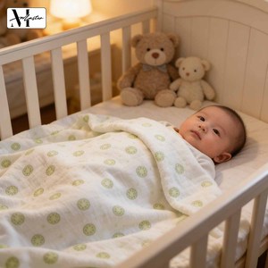 Serviette de Bain en Gaze Imprimée Double Couche en Coton de Bambou Bio, Meilleure Vente, pour Literie, Maternité <span class=keywords><strong>et</strong></span> Couverture Bébé - Product Image 6