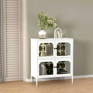 Mueble de TV Moderno de Acero TR-L3 para Sala de Estar, Consola Multimedia de Lujo con Puerta de Vidrio - Product Image 2