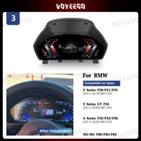 Lecteur DVD de voiture Voyeego avec écran LCD, écran LCD intelligent de 12,3 pouces pour tableau de bord, compteur de vitesse multimédia pour BMW Série 3/4