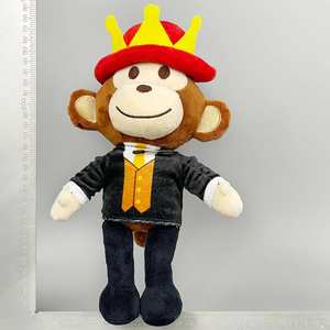 Nouveau produit : Peluche super douce « Brainrot for Princess Black Monkey Red Hat » en coton PP - Product Image 2