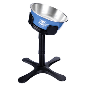 Support surélevé pour gamelles de chien en gros avec gamelle en acier inoxydable bleue, 3 hauteurs réglables, 15 °   Mangeoire inclinée antidérapante pour animaux de compagnie, pour le soin du cou - Product Image 1