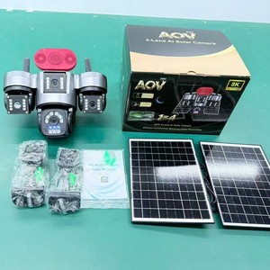 Cámara Solar AOV de 4 Lentes, 8K Ultra HD, 4G, con Panel Solar, Vigilancia de Seguridad para Exteriores - Product Image 1