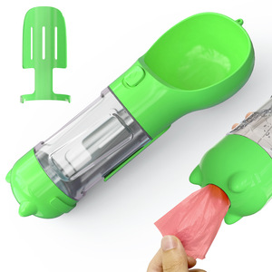 Garrafa multifuncional para viagem de animais de estimação, recipiente 4 em 1 para comida de cachorro, com suporte para saco de cocô, garrafa portátil para água de cachorro - Product Image 3