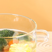 Casserole à soupe à double oreilles en verre borosilicate haute résistance à la température, cuisinière électrique en céramique, casserole à ragoût, casserole à nouilles instantanées