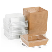 Boîtes à gâteaux et donuts en papier kraft, boîtes d'emballage alimentaire pour desserts, biscuits, pâtisseries, avec couvercle transparent, boîtes pour mariage et anniversaire