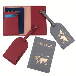 Luxury Slim Travel Passport Holder & Luggage Tag Set With <b>RFID</b> Blocking PU Leather <b>Wallet</b> Case <b>for</b> <b>Men</b> and Women Card Holders - Product Image 5
