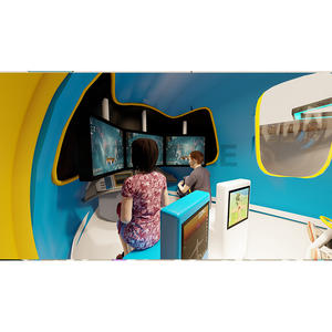 <span class=keywords><strong>Simulateur</strong></span> de mouvement de vaisseau spatial bleu au design personnalisé avec écran en cabine, aire de jeux pour enfants, une pièce maîtresse populaire - Product Image 5