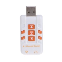 Siyah 8.1 kanal sanal CD ses adaptörü amplifikatör PC Laptop için çoklu USB ses kartı harici bilgisayar ses kartları