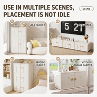 Armoire de rangement pour enfants en plastique, multifonctionnelle, avec compartiments amovibles, armoire pour bébé avec poignées de dessin animé pour vêtements et jouets