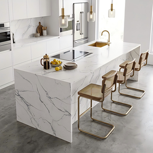 Panneau de surface moulé en profondeur aspect marbre, pierre frittée de luxe moderne, pour <span class=keywords><strong>mur</strong></span> extérieur de villa, 2700x1200x9mm, carreaux de sol souples - Product Image 6