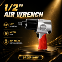 Llave de Impacto Neumática de Doble Martillo OBBL 7302 de 1/2'', 660 Nm, Capacidad para Pernos M16, 1 Año de Garantía, Reparación de Automóviles, Extracción de Neumáticos