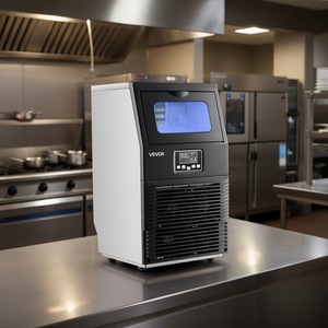 Machine à glaçons commerciale Vevor pour comptoir, 80 lb/24h, stockage 12 lb, en acier inoxydable, équipement de cuisine autonome - Product Image 2