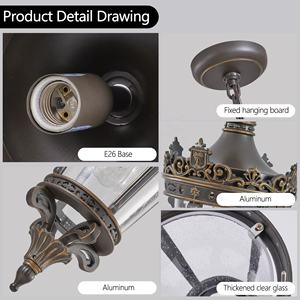 Modern Simple Industrial Style Outdoor Indoor Aluminum Pendant Waterproof Garden Chandelier <b>Light</b> Hanging Feature <b>Ceiling</b> <b>Lights</b> - Product Image 6