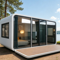 Cabine préfabriquée mobile d'extérieur en acier galvanisé, design inspiré de l'Apple, avec panneaux sandwich, pour écoles, bureaux, kiosques et maisons.