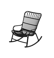 Fauteuil à bascule H-1072 confortable, moderne, imperméable et écologique en PP pour l'extérieur, idéal pour les hôtels