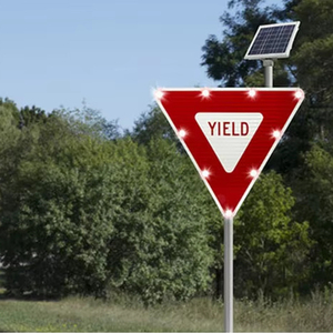 Nhà Phân phối giá năng lượng mặt trời Powered tam giác dấu hiệu đường tùy chỉnh nhôm năng suất LED giao thông dấu hiệu cảnh báo cho an toàn giao thông sử dụng - Product Image 6