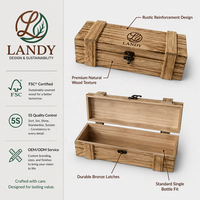 Boîte en bois de style caisse premium avec logo personnalisé, en pin naturel rustique, pour une bouteille de whisky, étui de rangement pour spiritueux, idéal pour offrir en cadeau