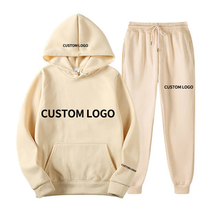 Conjunto Deportivo Unisex, Sudadera con Capucha y Pantalones Deportivos, Estilo Holgado, con Logotipo Personalizado, para Entrenamiento, Jogging, Bordado - Product Image 1