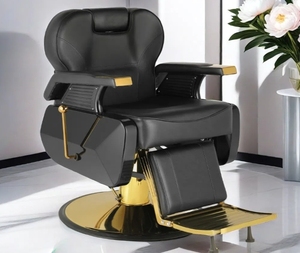 Meilleure vente de luxe de haute qualité Salon de coiffure en cuir noir Chaise de coiffeur hydraulique Takare Belmont - Product Image 1