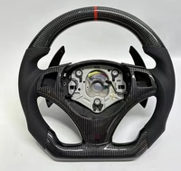 Volant sport en fibre de carbone véritable personnalisé pour Série 3 E87 E90 E91 E92 E93 2004-2013, compatible avec les palettes de changement de vitesse magnétiques