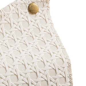 Mesa de Centro para Sala de Estar, Diseño Moderno y Simple, de Cuero PU y Mimbre Tejido, con Caja para Pañuelos, Modelo Carlo - Product Image 5