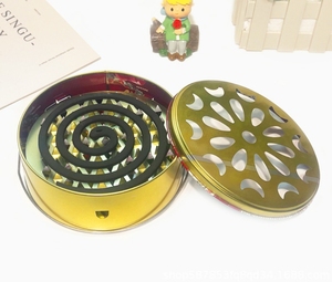 Rialzato in profondità portatile scatola di bobina di zanzara con coperchio vassoio per uso domestico cenere per aromaterapia stufa ignifuga porta goffratura vari - Product Image 6