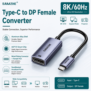 Adaptateur de câble SAMZHE 8K/60Hz Type-C mâle vers DP1.4 HD, convertisseur de câble Thunderbolt 4/5 pour projecteur, <span class=keywords><strong>iPhone</strong></span>, iPad, moniteur externe - Product Image 1