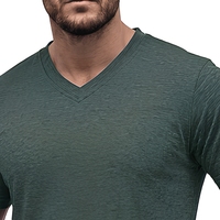 T-shirt extensible à manches courtes et col rond pour homme, été