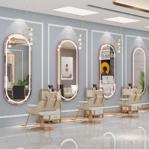 Miroir lumineux LED intelligent mural avec designs personnalisés pour salon de coiffure, station de mobilier, miroirs de salon de beauté - Product Image 6