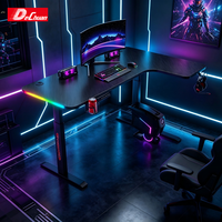 Table de jeu convertible en métal avec pieds réglables en hauteur, tapis anti-fatigue et rangement dissimulé