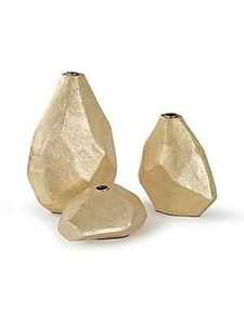 Vase en métal antique de style Art Déco, design en relief, pot décoratif pour sol et table - Product Image 5