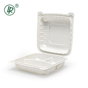 กล่องพลาสติกใส่อาหารแบบใช้แล้วทิ้ง LR 8*8 MFPP สำหรับจัดเลี้ยงนอกสถานที่ 3 ช่อง บรรจุภัณฑ์เบนโตะ ปลอดภัยสำหรับเครื่องล้างจาน กล่องอาหารกลางวัน - Product Image 5