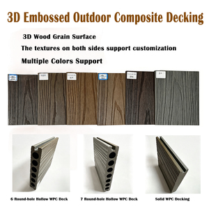 Planches de terrasse en composite bois-plastique co-extrudé, creuses, WPC, 140*22mm, résistantes à la décoloration, pour terrasses autour de piscines - Product Image 4