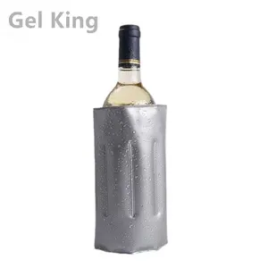 Tissu polyester réutilisable/Nylon gel vin refroidisseur de bouteille de gel isolé sacs de glace