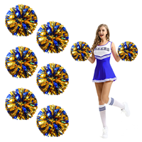 Pompons de cheerleading bleus personnalisables en gros pour événements sportifs, fêtes et danse – Vente chaude directe usine – OEM/ODM