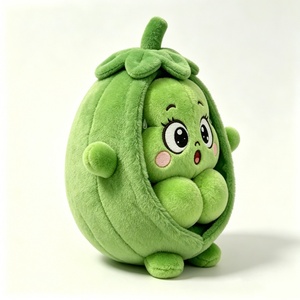 Adorable Peluche Personalizado de Guisante en Vaina para Niños, Suave Peluche Verde de Guisante en Vaina, Lindo Juguete de Peluche de Guisante en Vaina - Product Image 1