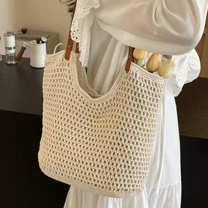 Borsa a tracolla in <span class=keywords><strong>cotone</strong></span> naturale di lusso a <span class=keywords><strong>uncinetto</strong></span> da donna - Product Image 4
