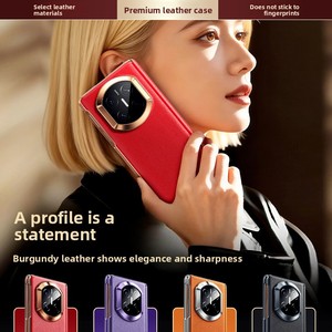 Funda para Teléfono Móvil Mate X7, Nueva X6, de Cuero con Revestimiento de PC, Magnética de Eje Central, Todo en Uno, Galvanizada, con Película Protectora de Cobertura Total - Product Image 4