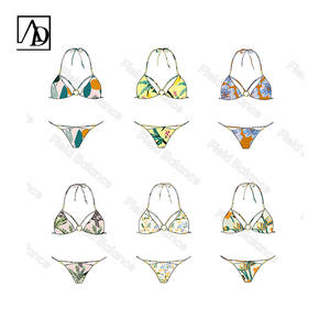 Aide 2024 nueva gran oferta Patchwork Bikini mujer triángulo bolsa Bikini Metal perla cadena Tanga Bikinis Y Banadores - Product Image 3
