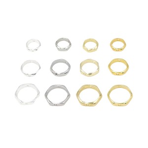 18K gold-plated copper beaded <b>ring</b>, hexagonal faceted <b>ring</b>, double-hole beaded <b>ring</b>, DIY craft accessory D55 - Product Image 5