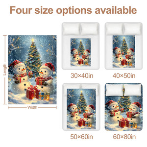 Coperta natale pupazzo di neve di flanella-Multi formato morbido traspirante caldo per le vacanze coperta per il divano, letto, decorazioni per la casa Festive - Product Image 4