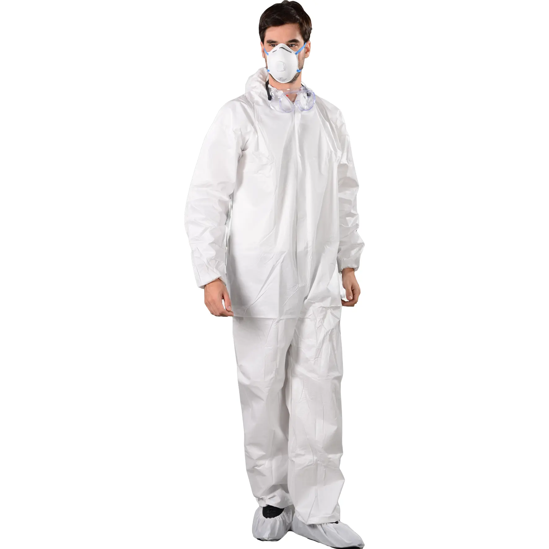 OEM EN13485 tipi 6 Ppe takımı takım elbise tulum tek kullanımlık tulum koruyucu giysi kimyasal
